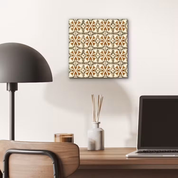 Aluminium schilderij - Siertegel - Patroon - Bruin — 6