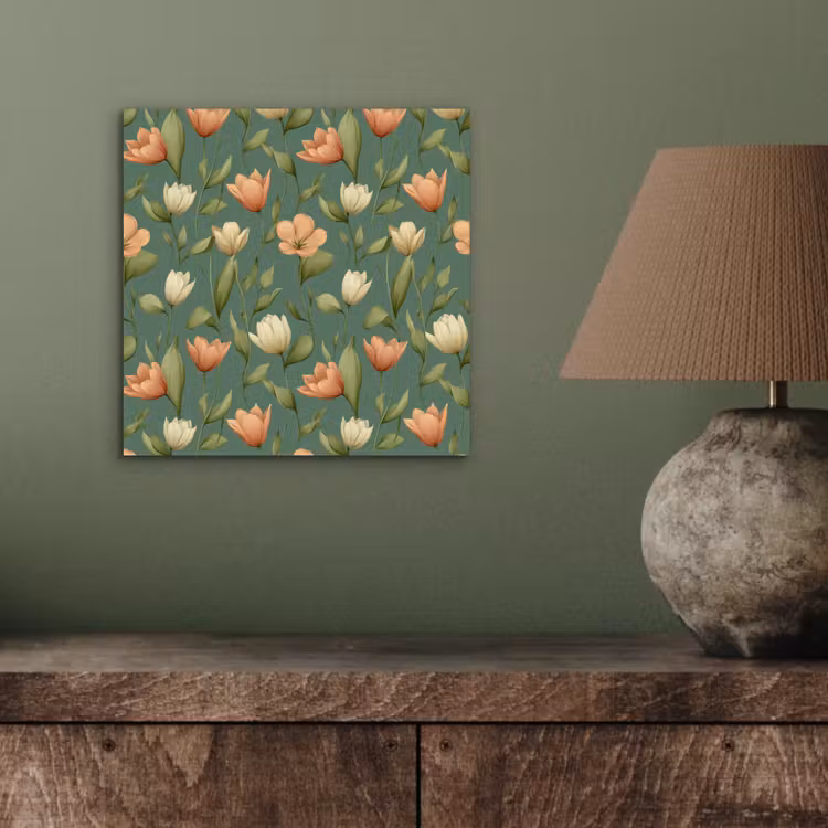 Aluminium schilderij - Tulpen - Botanisch - Groen — 3