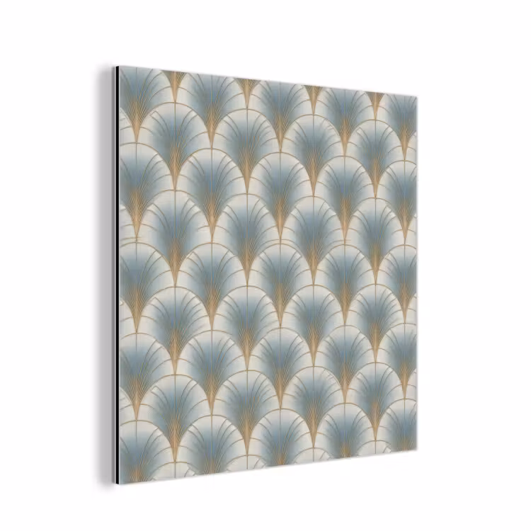Aluminium schilderij - Waaier - Klassiek - Blauw — 1
