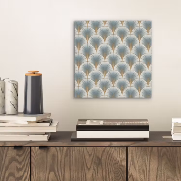 Aluminium schilderij - Waaier - Klassiek - Blauw — 2