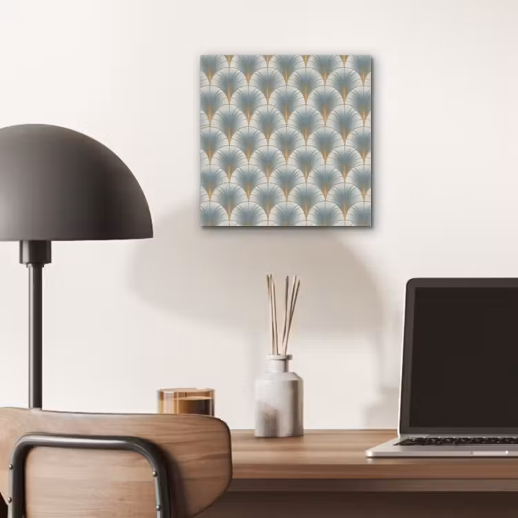 Aluminium schilderij - Waaier - Klassiek - Blauw — 6