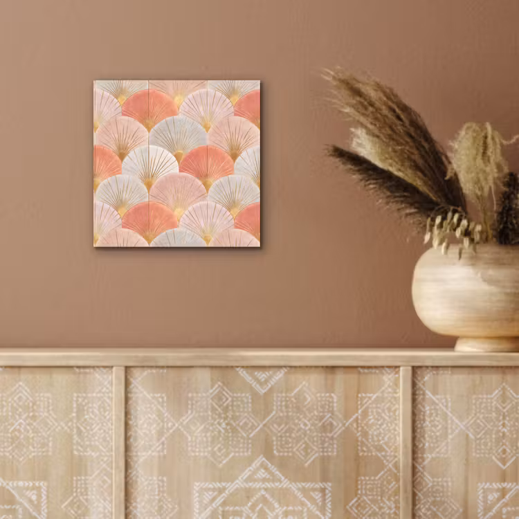 Aluminium schilderij - Waaiers - Goud - Roze — 5