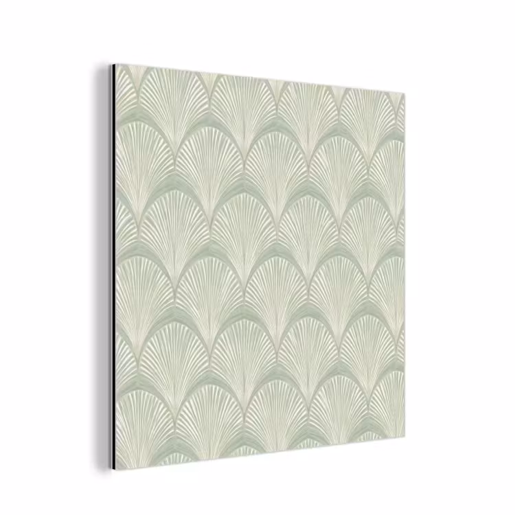Aluminium schilderij - Waaiers - Patroon - Groen — 1