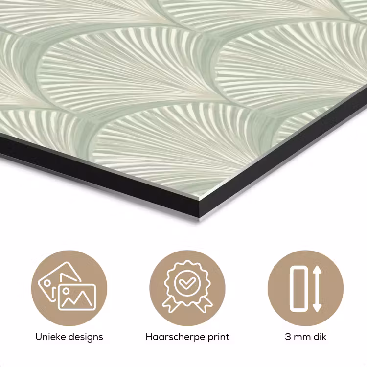 Aluminium schilderij - Waaiers - Patroon - Groen — 7