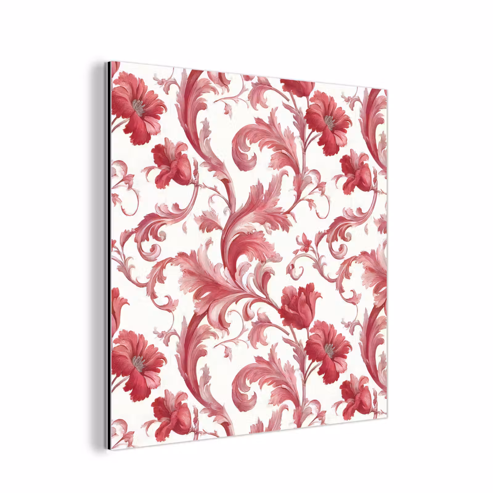 Aluminium schilderij - Barok - Patroon - Rood — 1