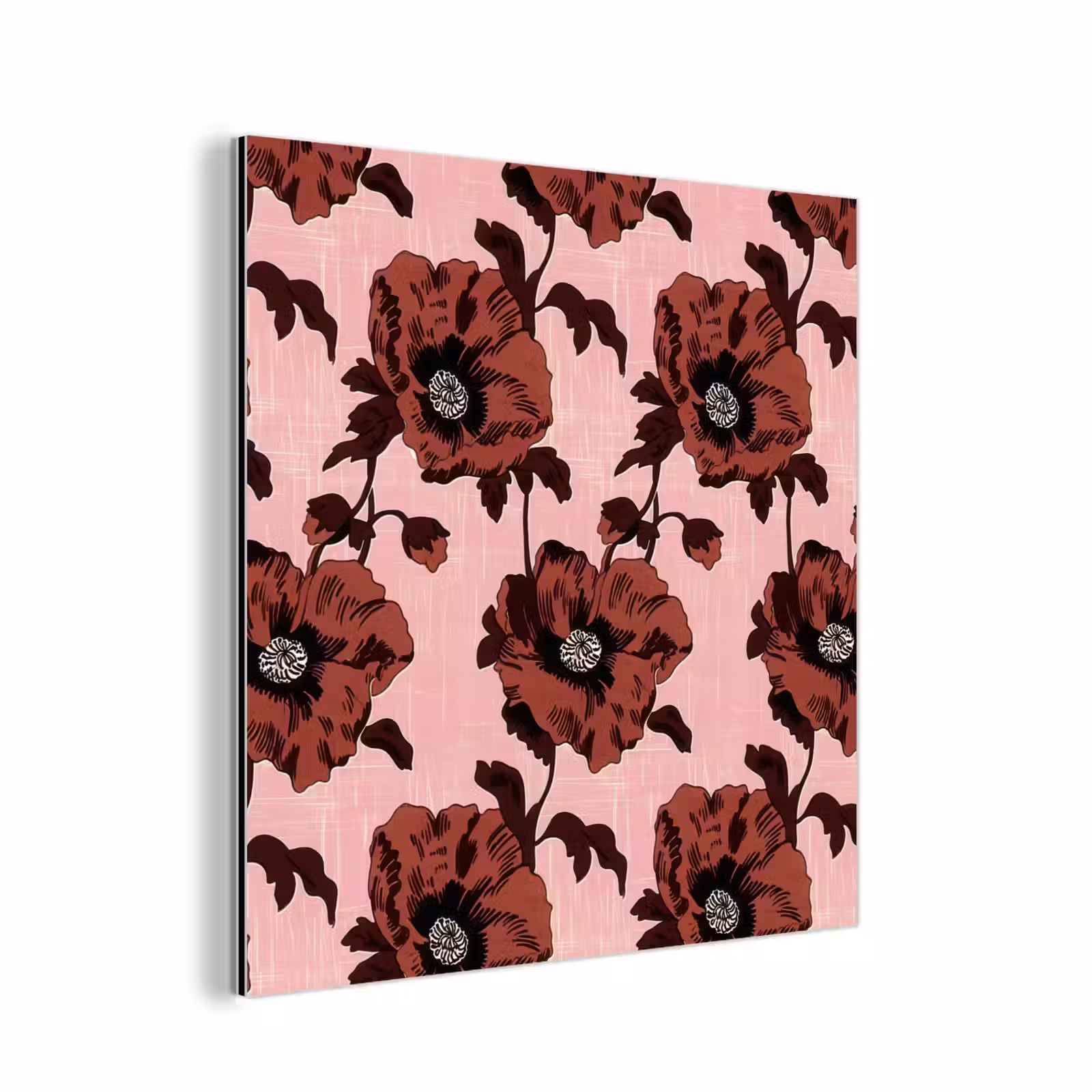 Aluminium schilderij - Bloemen - Retro - Rood — 1