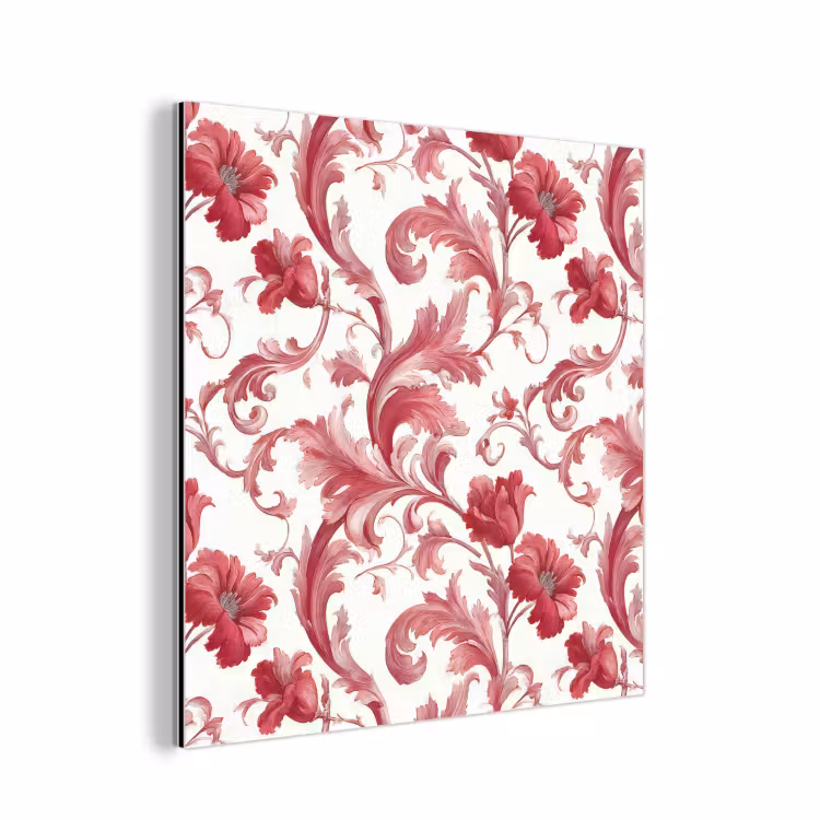 Aluminium schilderij - Barok - Patroon - Rood — 1