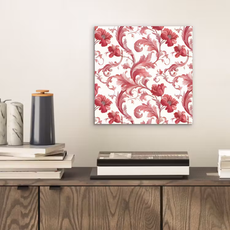 Aluminium schilderij - Barok - Patroon - Rood — 2