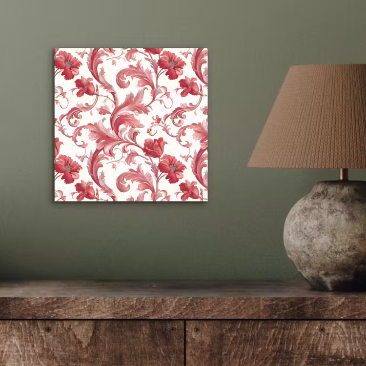 Aluminium schilderij - Barok - Patroon - Rood — 3