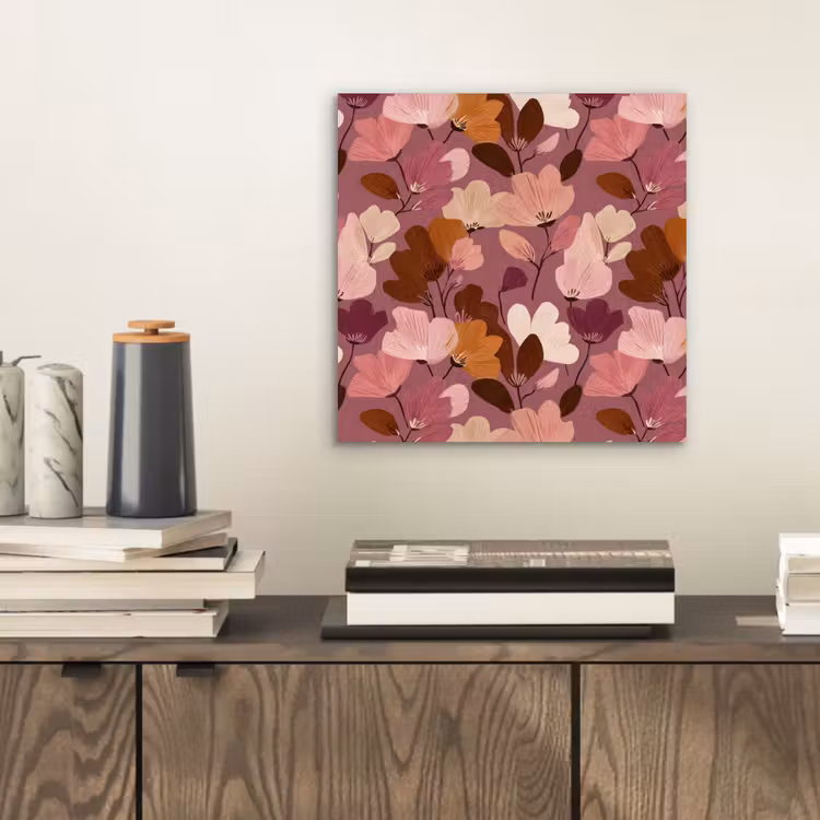 Aluminium schilderij - Bloem - Patroon - Roze — 2