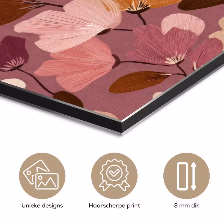 Aluminium schilderij - Bloem - Patroon - Roze — 7