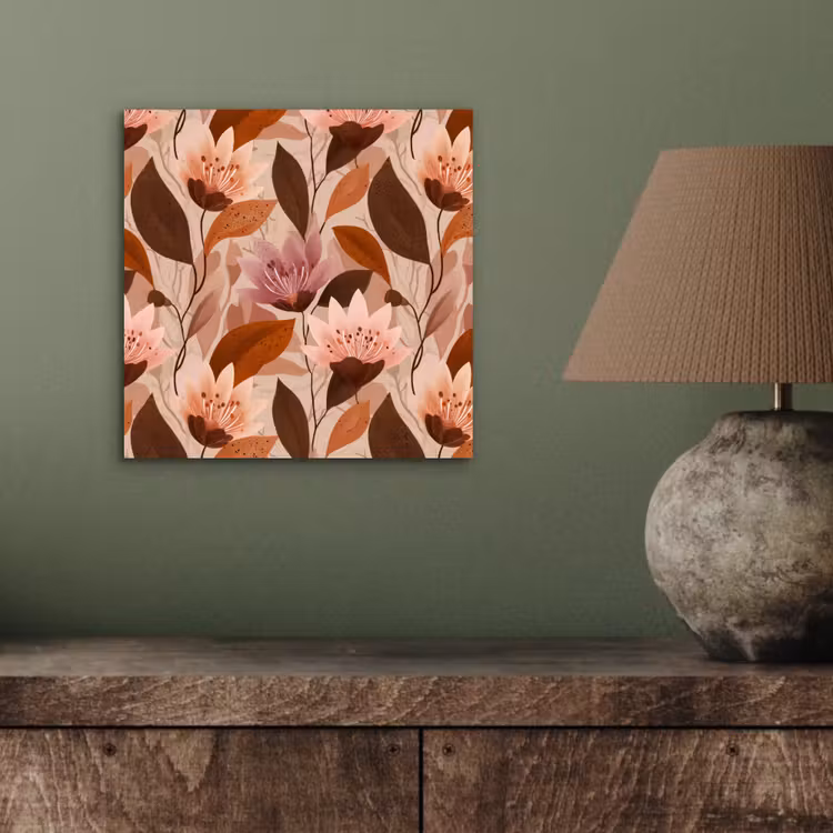 Aluminium schilderij - Bloemen - Bladeren - Bruin — 3