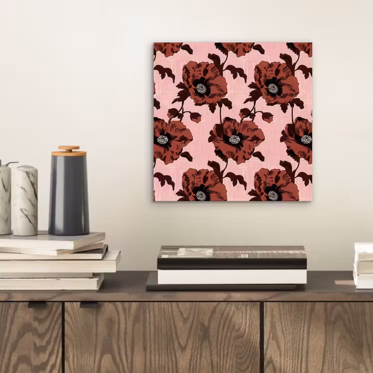 Aluminium schilderij - Bloemen - Retro - Rood — 2