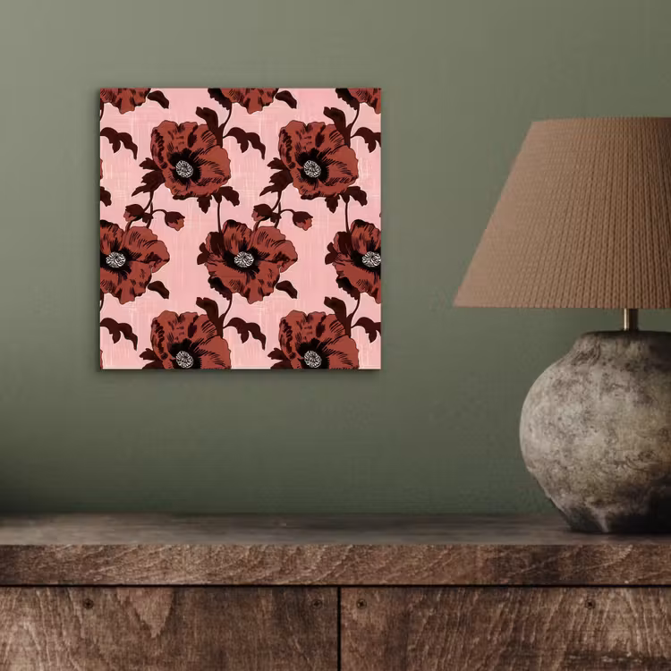 Aluminium schilderij - Bloemen - Retro - Rood — 3