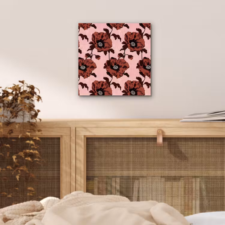 Aluminium schilderij - Bloemen - Retro - Rood — 4