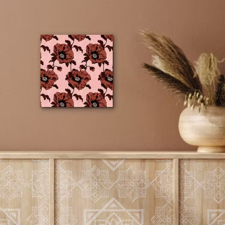 Aluminium schilderij - Bloemen - Retro - Rood — 5