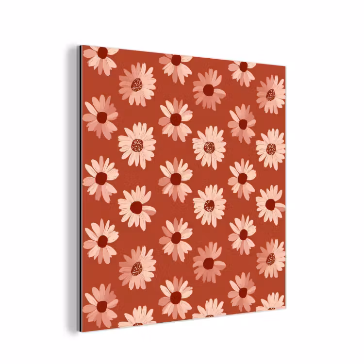 Aluminium schilderij - Madelief - Retro - Terracotta — 1