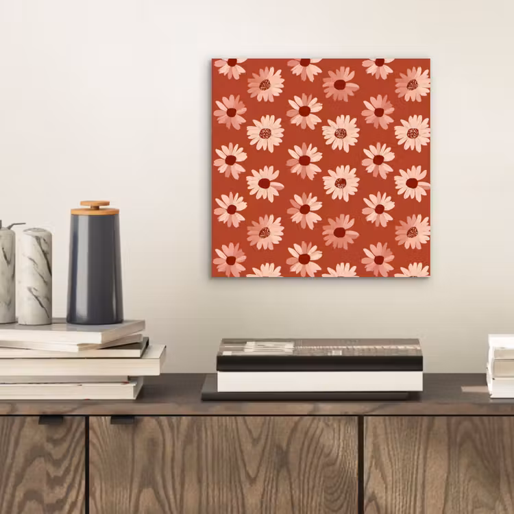 Aluminium schilderij - Madelief - Retro - Terracotta — 2