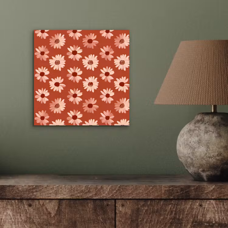 Aluminium schilderij - Madelief - Retro - Terracotta — 3