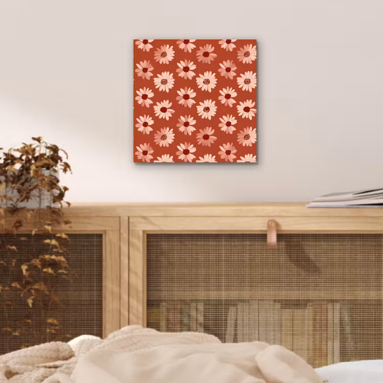 Aluminium schilderij - Madelief - Retro - Terracotta — 4