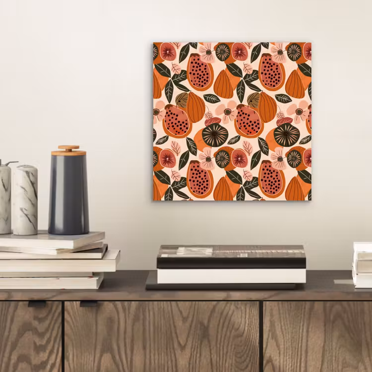 Aluminium schilderij - Papaja - Bloesem - Oranje — 2