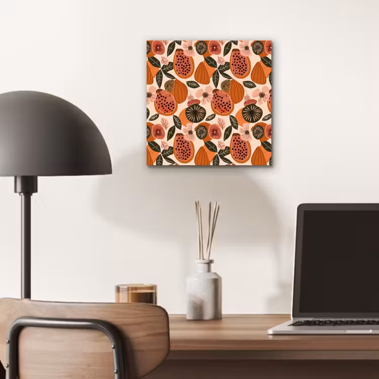 Aluminium schilderij - Papaja - Bloesem - Oranje — 6