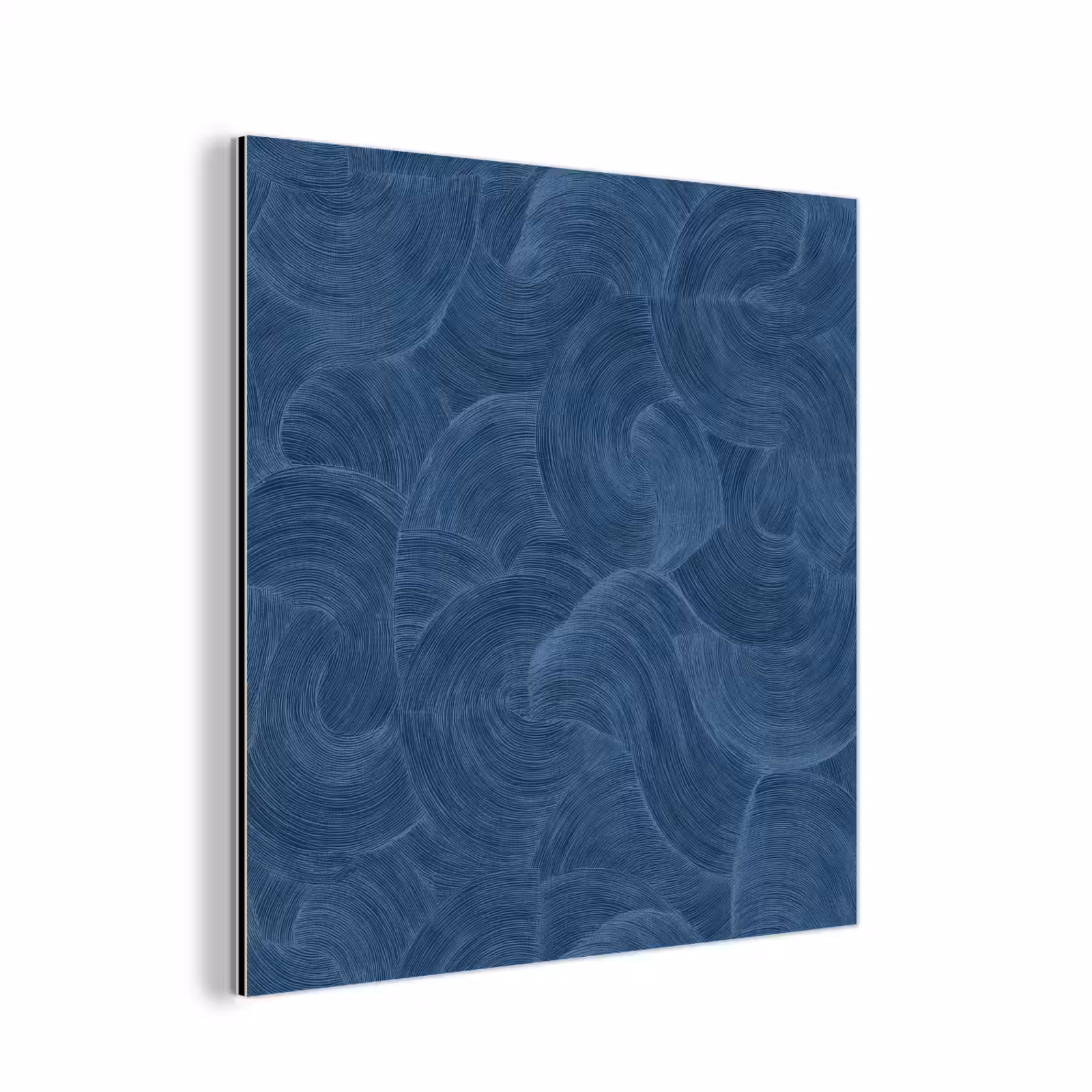 Aluminium schilderij - Golven - Textuur - Patroon - Blauw — 1
