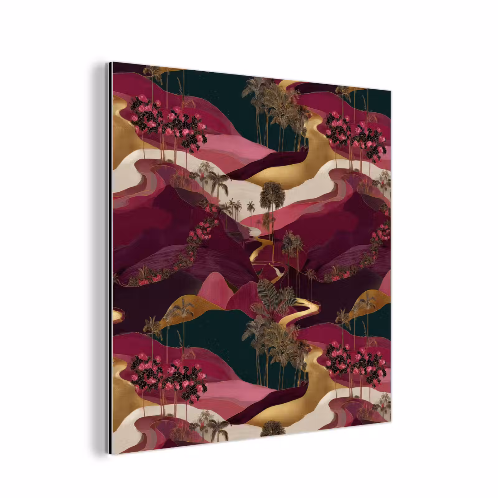 Aluminium schilderij - Magisch - Palmbomen - Goud — 1