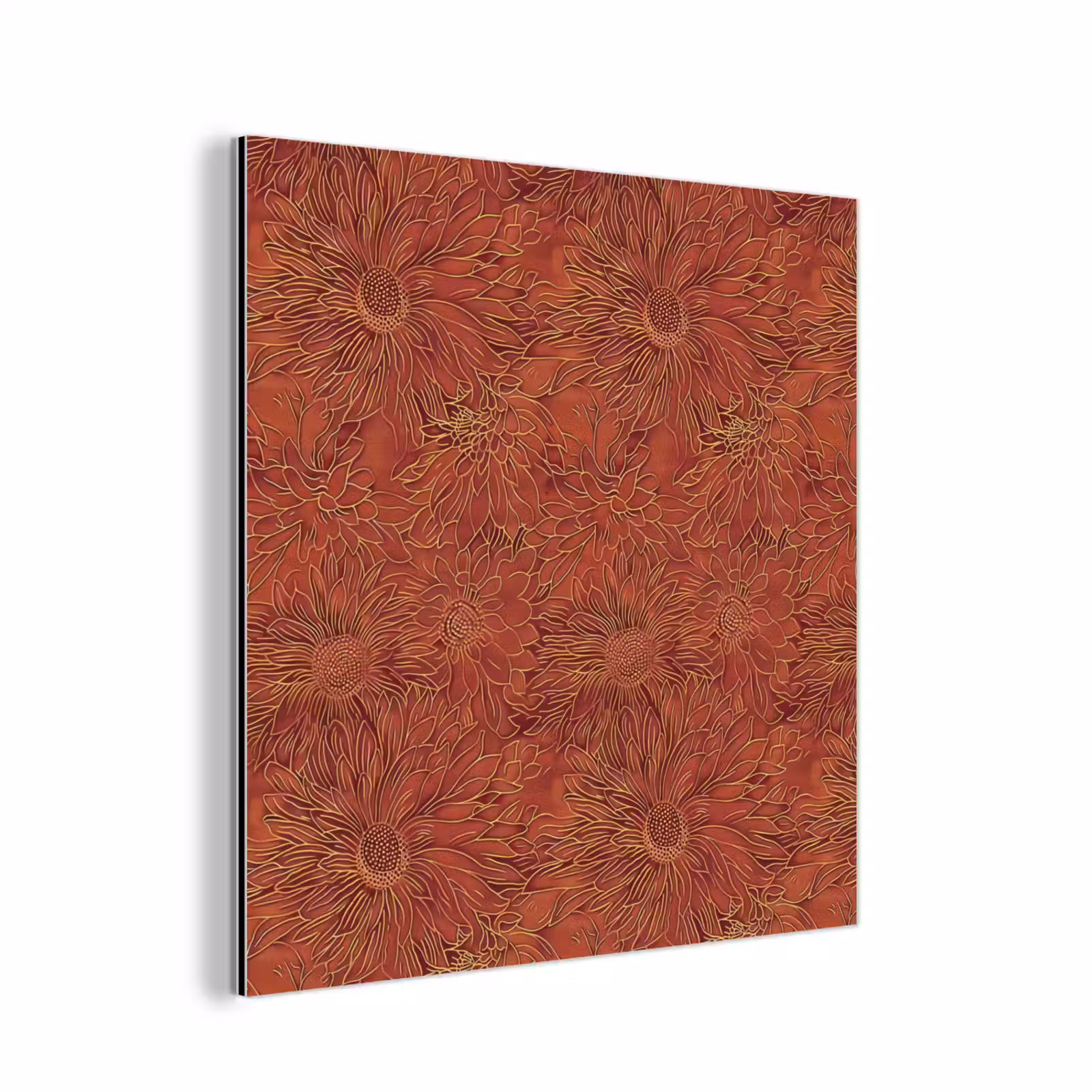Aluminium schilderij - Oosters - Bloemen - Terracotta — 1