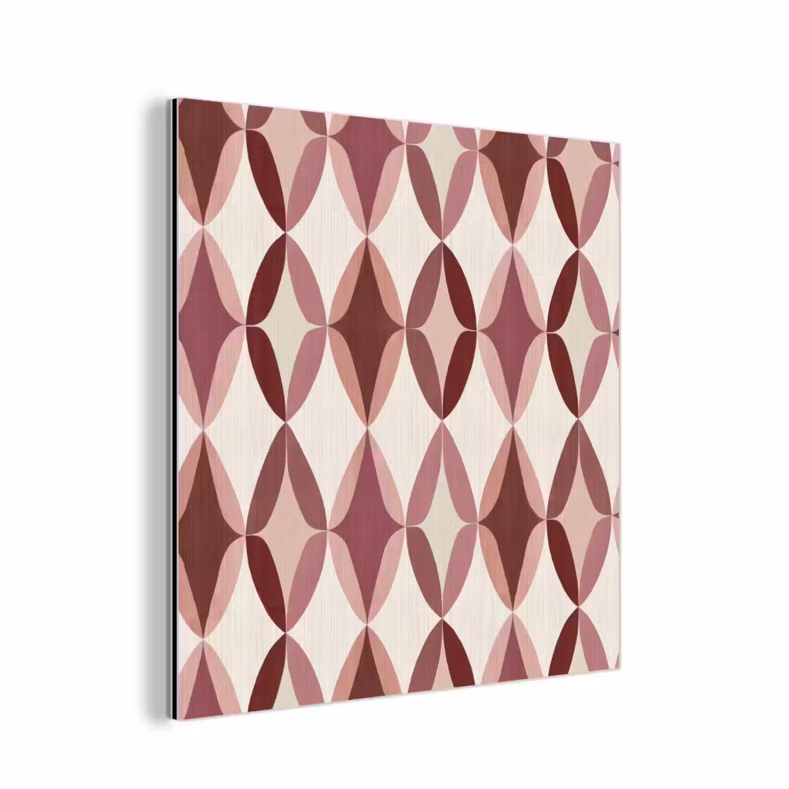 Aluminium schilderij - Ovaal - Textuur - Roze — 1