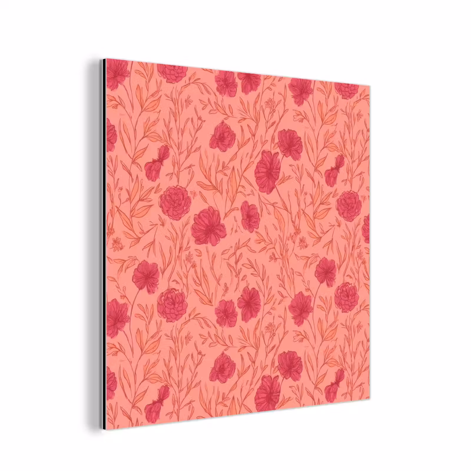 Aluminium schilderij - Weidebloemen - Romantisch - Roze — 1