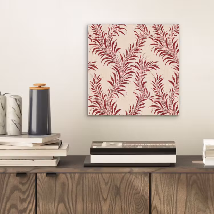 Aluminium schilderij - Bladeren - Linnen - Rood — 2