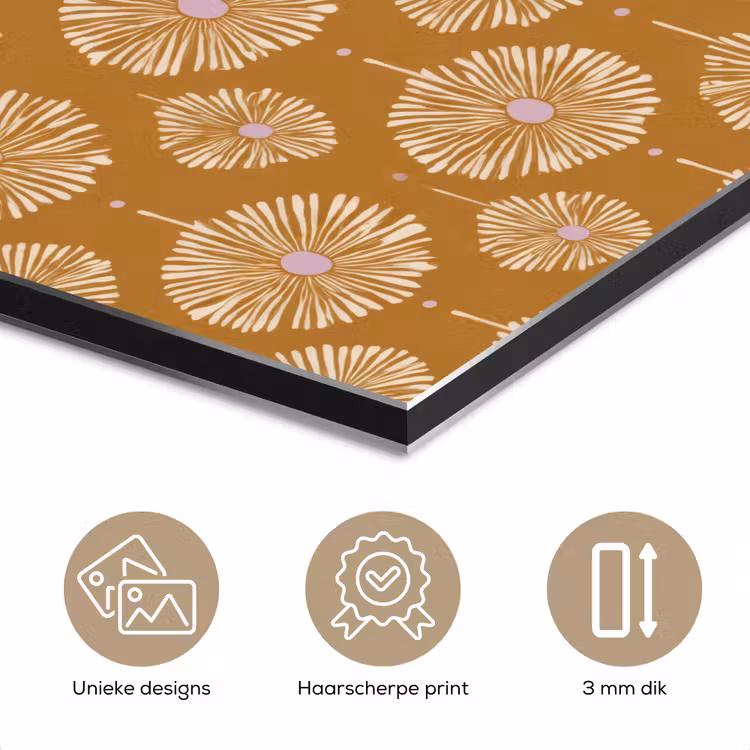 Aluminium schilderij - Bloemen - Modern - Oker — 7