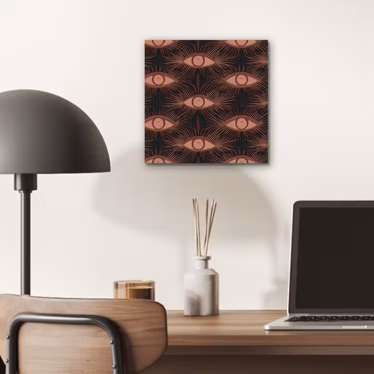 Aluminium schilderij - Boheems - Oog - Bruin — 6