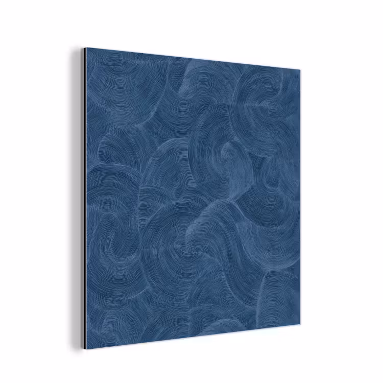 Aluminium schilderij - Golven - Textuur - Patroon - Blauw — 1