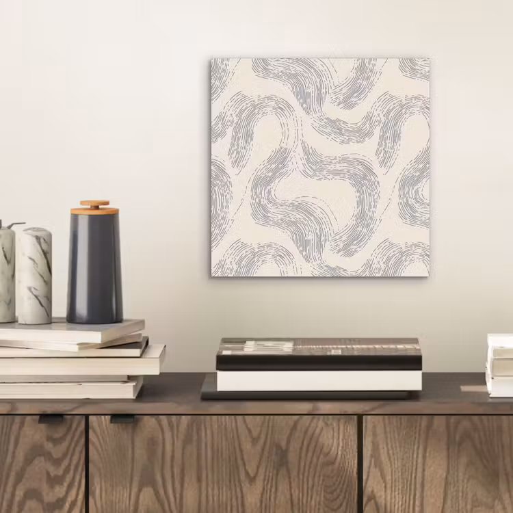 Aluminium schilderij - Lijnen - Patroon - Beige - Minimalistisch — 2
