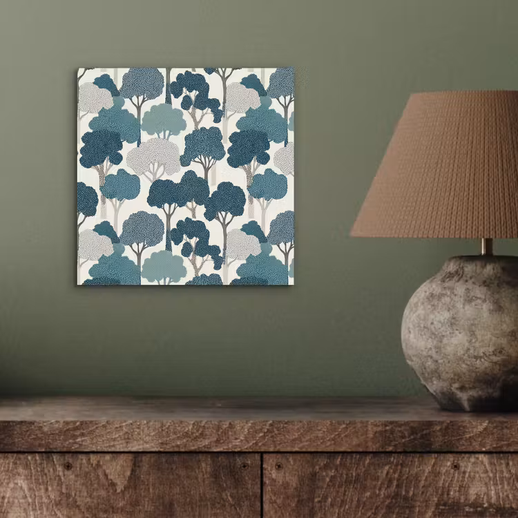 Aluminium schilderij - Modern - Bomen - Bos - Patroon - Blauw — 3