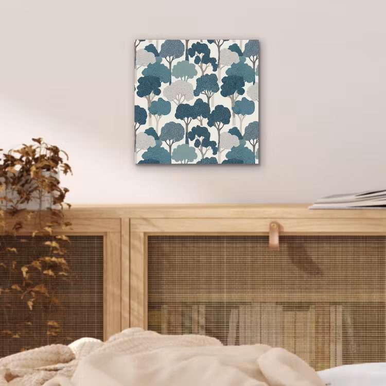 Aluminium schilderij - Modern - Bomen - Bos - Patroon - Blauw — 4