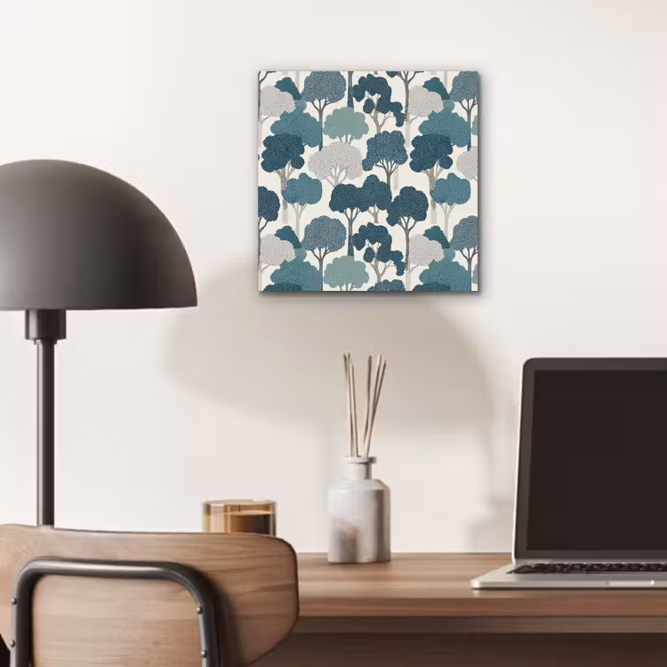 Aluminium schilderij - Modern - Bomen - Bos - Patroon - Blauw — 6