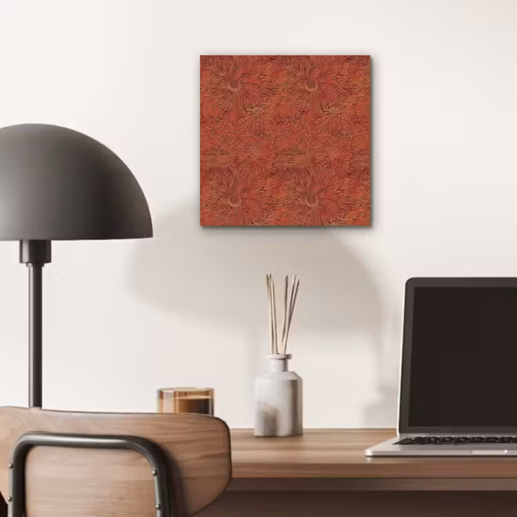Aluminium schilderij - Oosters - Bloemen - Terracotta — 6