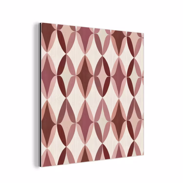 Aluminium schilderij - Ovaal - Textuur - Roze — 1