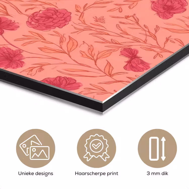 Aluminium schilderij - Weidebloemen - Romantisch - Roze — 7