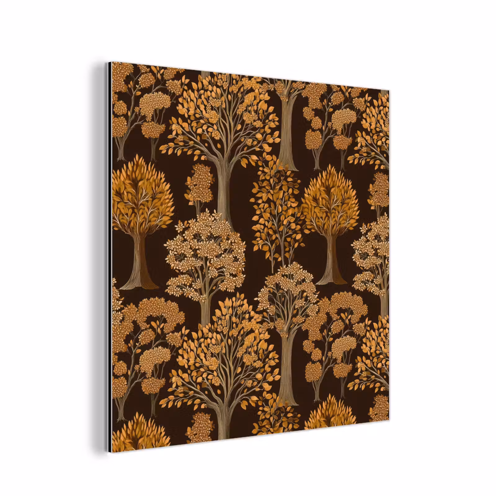 Aluminium schilderij - Bomen - Patroon - Bruin — 1