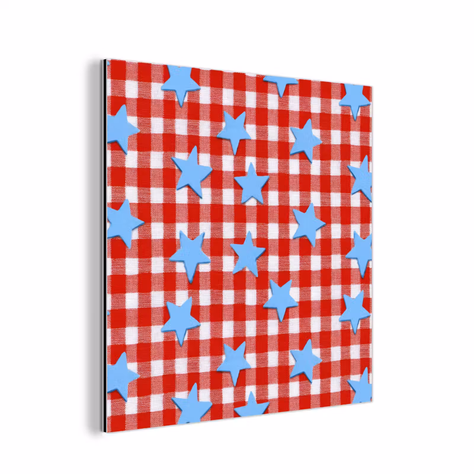 Aluminium schilderij - Ruit - Sterren - Rood — 1