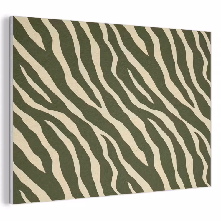Akoestisch schilderij - Zebra - Patroon - Groen — 1