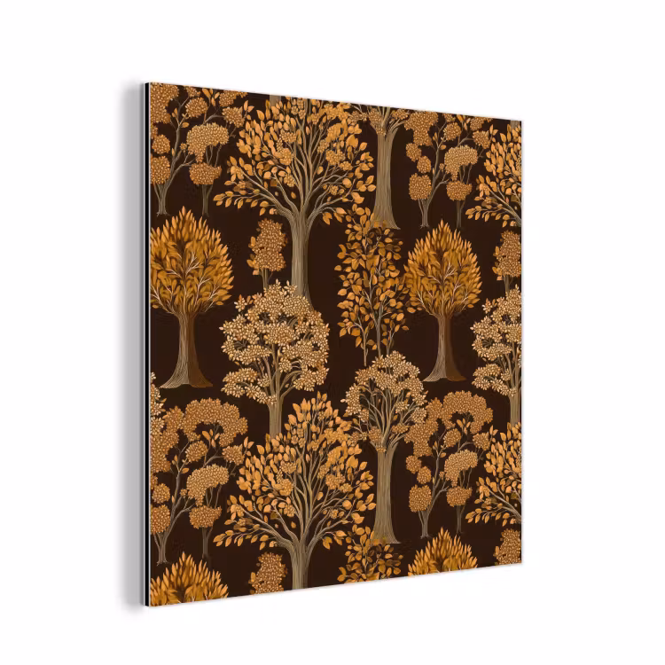 Aluminium schilderij - Bomen - Patroon - Bruin — 1