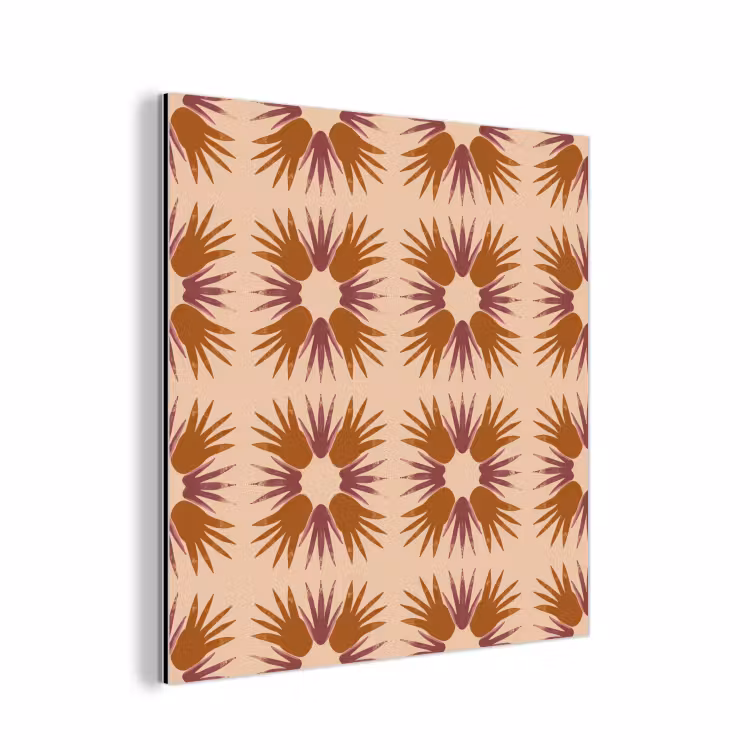 Aluminium schilderij - Ornament - Patroon - Oker — 1
