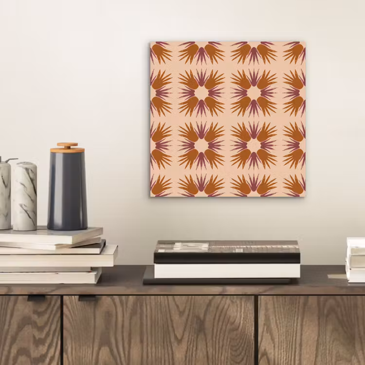 Aluminium schilderij - Ornament - Patroon - Oker — 2