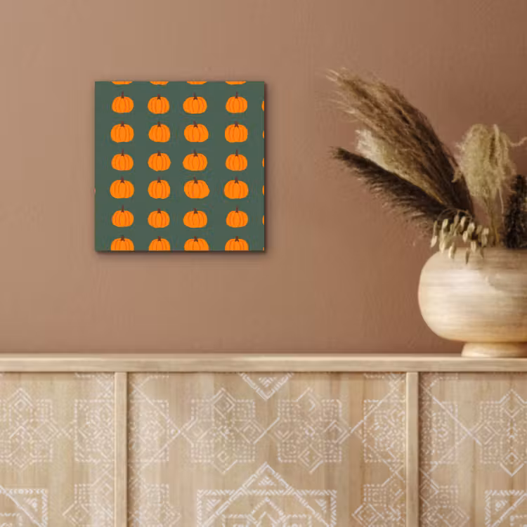 Aluminium schilderij - Pompoen - Patroon - Oranje — 5