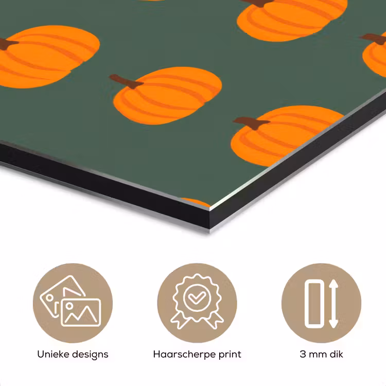 Aluminium schilderij - Pompoen - Patroon - Oranje — 7